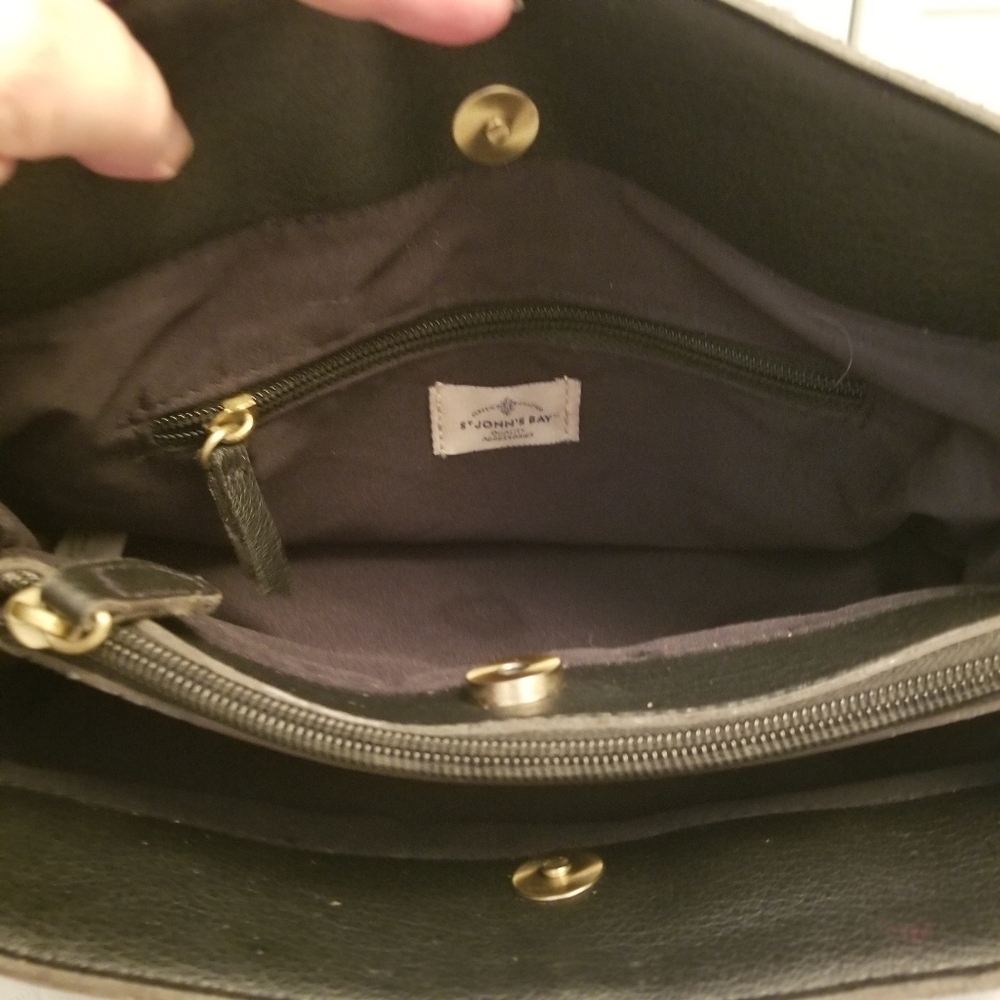 St. John's Bay Black Handbag Faux Leather 12 X 11 X 4.5 - Picture 6 of 10